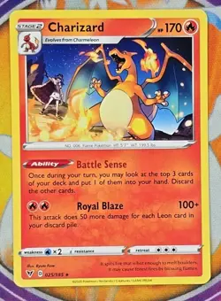 🔥Pokemon Charizard Vivid Voltage 025/185 170 HP Battle Sense Royal Blaze Card👍 - Image 1