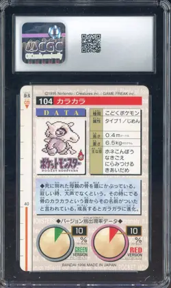 1996 VINTAGE Pokemon Bandai Carddass Red Card Cubune CGC 9 MINT #1 - Image 2