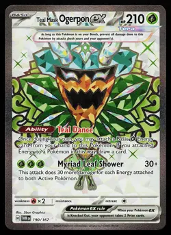 Teal Mask Ogerpon ex 190/167 Ultra Rare Twilight Masquerade Pokemon Card - Image 1