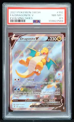 2021 Dragonite V #192/203 Evolving Skies PSA 8.5 Pokemon Card - Image 1