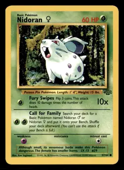 Nidoran F 57/64 Common Jungle Pokemon Unlimited Lightly Played - Image 1