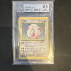 Pokemon Base Set 1st Edition Shadowless Chansey 3/102 Holo Rare BGS 8.5 - Image 1