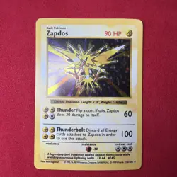 Shadowless Zapdos Holo Base Set 16/102 Pokemon TCG Vintage LP - Image 1