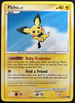 Pichu 11/17 POP Series 9 Promo Pokemon 2009 NM - Image 1