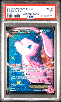 PSA 1 PR 2013 POKEMON Mew EX BW LEGENDARY TREASURE RADIANT COLLECTION #RC24 FA - Image 1