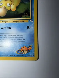 Pokemon TCG Gym Heroes Misty's Psyduck 54/132 Gold Foil W Stamp Near Mint Card - Image 3
