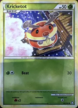 Kricketot 65/102 Common HGSS Triumphant Pokemon Lightly Played - Image 1