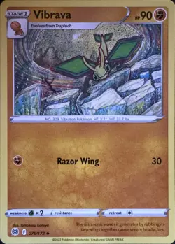 Vibrava 075/172 Uncommon Brilliant Stars Pokemon Near Mint - Image 1