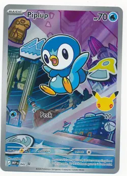 2026 POKEMON FIRST PARTNER ILLUSTRATION RARE 30TH ANNIVERSARY PIPLUP #042 - Image 1