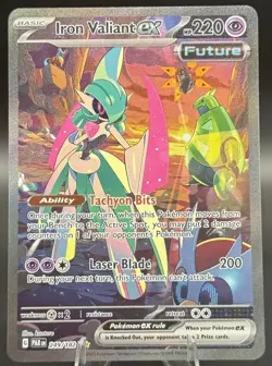 Pokemon Iron Valiant ex 249/182 SV04: Paradox Rift Rare Holo English - Image 1