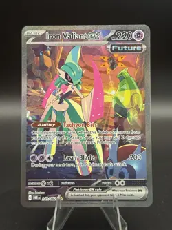 Pokemon Iron Valiant ex 249/182 SV04: Paradox Rift Rare Holo English - Image 3