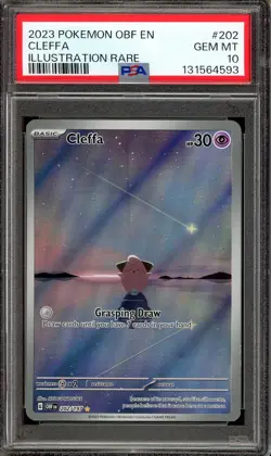Pokemon TCG Scarlet Violet Obsidian Flames #202 Cleffa Illustration Rare PSA 10 - Image 1