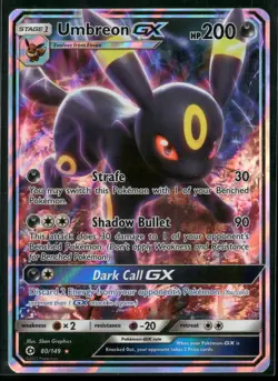 2017 Pokemon Sun & Moon Base Set Umbreon GX 80/149 Holo Rare - Image 1