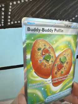 Pokemon Buddy-Buddy Poffin Trainer Item Me01 167/132 Full Art Holo Ultra Rare - Image 2