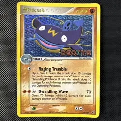 Pokemon TCG EX Deoxys Stamped Whiscash 28/107 Reverse Holo HP - Image 1