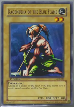 2002 YuGiOh Kagemusha of the Blue Flame LOB-028 1st Edition AE PSA 10 💎 POP 1 - Image 3