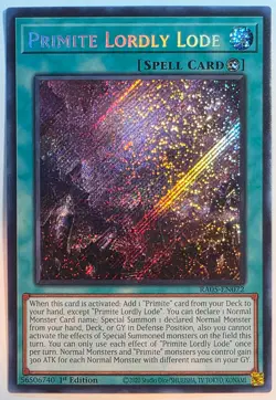 Yugioh Primite Lordly Lode RA05-EN072 Secret Rare 1st Edition - Image 1