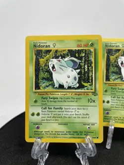 Pokemon TCG Nidoran 57/64 Jungle Common non holo Vintage WOTC Pokemon Card X2 - Image 3