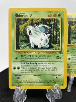 Pokemon TCG Nidoran 57/64 Jungle Common non holo Vintage WOTC Pokemon Card X2 - Image 4