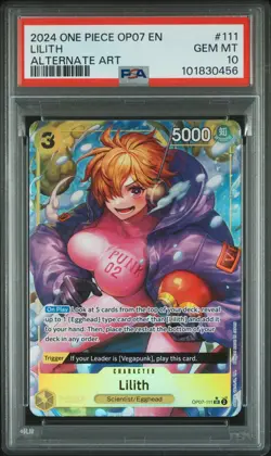 One Piece Card Lilith Alt Art OP07-111 500 Years in the Future PSA 10 - Image 1