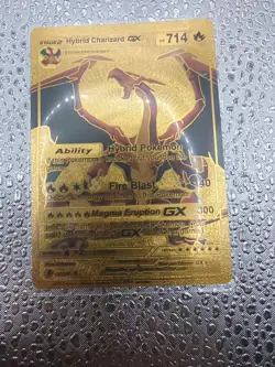 Pokemon 2023 Hybrid Charizard GX GOLD Custom Card - Image 1