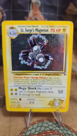 LT. SURGE'S MAGNETON 8/132 Gym Heroes Unlimited HOLO Pokemon TCG card MP - Image 1
