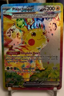 *CustomMade* High Quality,Pikachu Ex Surging Sparks,Textured"Display-card" - Image 1