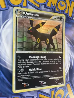 UMBREON 10/90 HGSS: Undaunted HOLO RARE Pokemon TCG card LP READ - Image 2