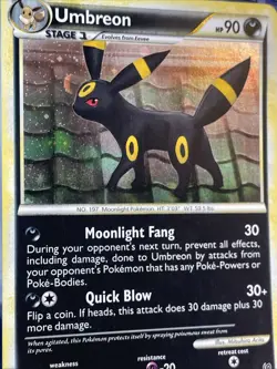 UMBREON 10/90 HGSS: Undaunted HOLO RARE Pokemon TCG card LP READ - Image 3