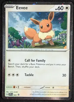 Eevee 2023 Black Star Promo Cosmos Holo Pokemon Card SVP043 (NM) - Image 1