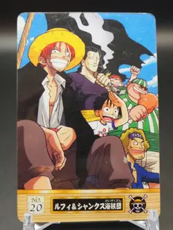 Luffy & Shanks Pirates One piece Plastic Trading card No.20 Bandai Japanese A516 - Image 1