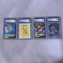 4 Card Graded lot. Pokemon raichu , raichu v,pikachu old maid , surfing pikachu - Image 1