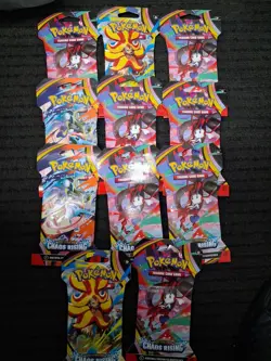 Lot Of 11 Pokemon Chaos Rising ME04 Sleeved Booster Pack New Factory Sealed - Image 1