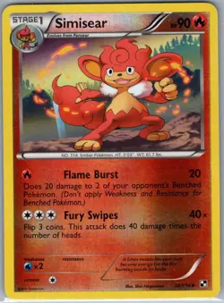 Simisear 22/114 Reverse Holo Black and White - Pokemon Card - NM - Image 1