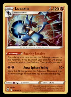 Lucario 079/172 Holo Rare Brilliant Stars Pokemon Near Mint - Image 1