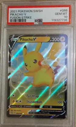 Pokemon Pikachu V Fusion Strike Ultra Rare #086 PSA 10 - Image 1