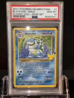 Pokemon TCG Blastoise 2/102 Celebrations: Classic Collection holo PSA 10 - Image 2