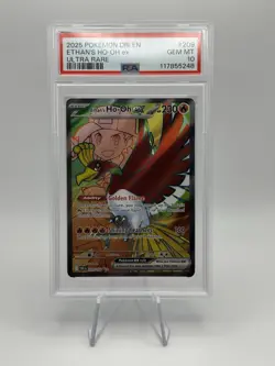 2025 POKEMON DRI EN-DESTINED RIVALS ULTRA RARE #209 ETHAN'S HO-OH EX PSA 10 - Image 1