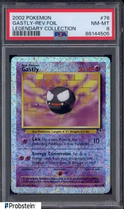 2002 Pokemon Legendary Collection #76 Gastly Reverse Foil PSA 8 NM-MT - Image 1