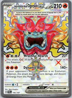 Hearthflame Mask Ogerpon ex 192/167 Ultra Rare Twilight Masquerade Near Mint - Image 1