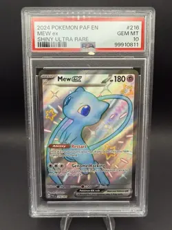 PSA 10 - Pokemon 2024 SV Paldean Fates Mew ex Shiny Ultra Rare 216/091 - Image 1