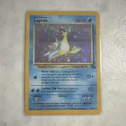 Pokemon Fossil Lapras 10/62 Holo Rare TCG English HP 80 Unlimited Edition - Image 1