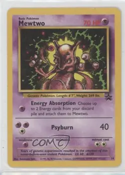 Mewtwo Pokemon WOTC Black Star #14 1999 - Image 1