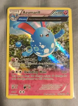 Pokemon TCG Azumarill (Alpha) 104/160 XY - Primal Clash Holo LP Card - Image 1