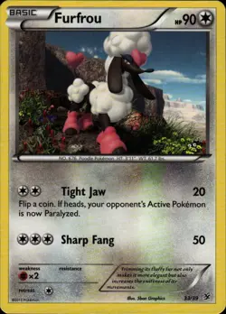 Pokemon TCG Card Furfrou (33) Common Colorless Normal Kalos Starter Set KSS 33/3 - Image 1
