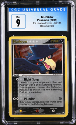 Pokemon Murkrow EX Unseen Forces Reverse Holo Rare #30 CGC 9 Mint - Image 1