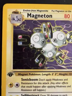 Pokemon Magneton 11/62 Fossil 1st Edition Holo WOTC ( Strong Front) - Image 4