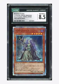 Yu-Gi-Oh CGC 8.5 Mystrick Hulder 20th Secret Rare 2018 SOFU-JP026 Japanese - Image 1