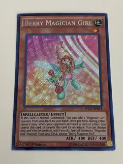 Yugioh - Berry Magician Girl - 1st Edition Secret Rare - Free Holo Card - B - Image 1
