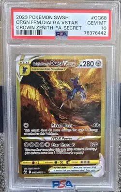 GEM MT 10, 2023 POKEMON SWSH, CROWN ZENITH-FA-SECRET, Card # GG68 PSA GRADED - Image 1